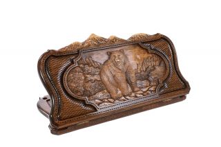 Bear and Deer backgammon two-sided with contour of mountains