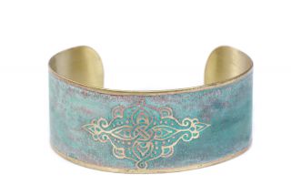 Brass bracelet miniature cross
