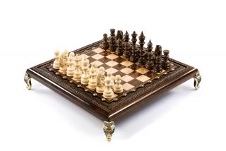 Square Chess with bronze legs