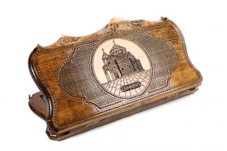 Church of St. Hripsime backgammon with copyrighted Mount Ararat outline 