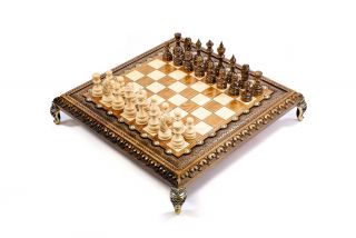 Square Chess with bronze legs
