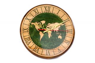 Clock with World map 