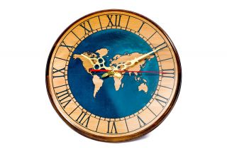 Clock with World map 