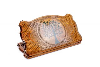 Pomegranate tree-epoxy backgammon with copyrighted contour outline