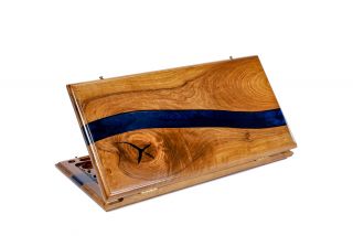 River- epoxy backgammon two-sided classic