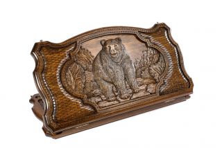 Bear backgammon with copyrighted contour outline 
