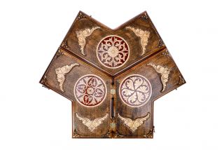 Ornamental Backgammon for three players with epoxy