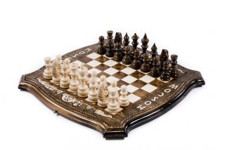 Chess-backgammon Moscow with copyrighted contour outline
