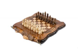 Chess-backgammon with copyrighted Mount Ararat outline 